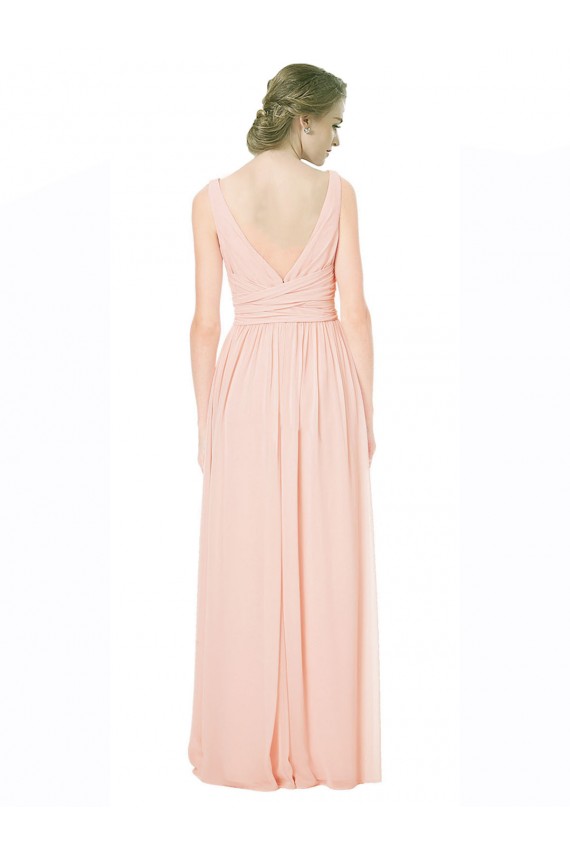 A-Line V-Neck Chiffon Long Wedding Party Dress Sydney