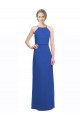 A-Line Spaghetti Straps Soft Chiffon Long Blue Bridesmaid Dress Sydney