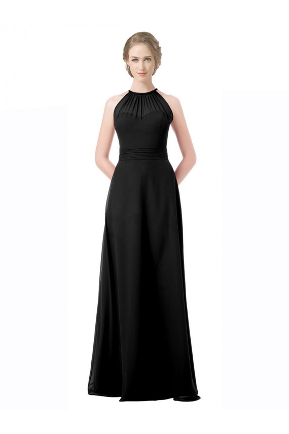 A-Line Sweetheart Chiffon Long Black Formal Dress / Bridesmaid Dress Sydney