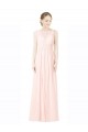 A-Line Jewel Soft Chiffon Long Bridesmaid Dress Sydney