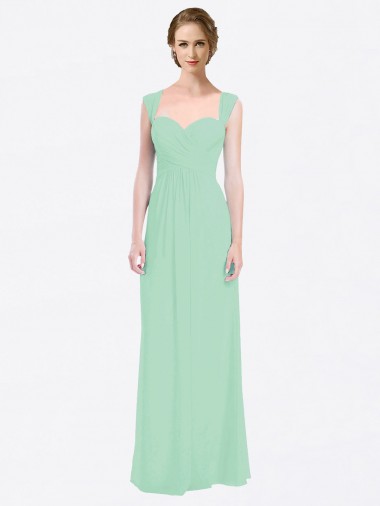 A-Line Sweetheart Soft Chiffon Long Mint Green Bridesmaid Dress Sydney