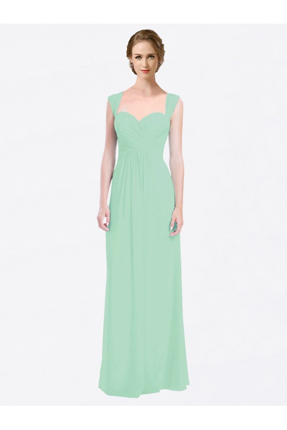 A-Line Sweetheart Soft Chiffon Long Mint Green Bridesmaid Dress Sydney