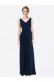 A-Line V-Neck Soft Chiffon Long Dark Navy Evening Gowns / Bridesmaid Dress Sydney