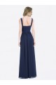 A-Line V-Neck Soft Chiffon Long Dark Navy Evening Gowns / Bridesmaid Dress Sydney