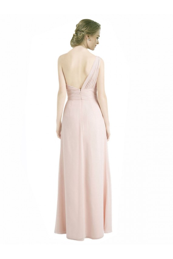 A-Line One Shoulder Soft Chiffon Long Red Bridesmaid Dress Sydney