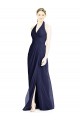 A-Line V-Neck Soft Chiffon Long Dark Navy Formal Dress / Bridesmaid Dress Sydney