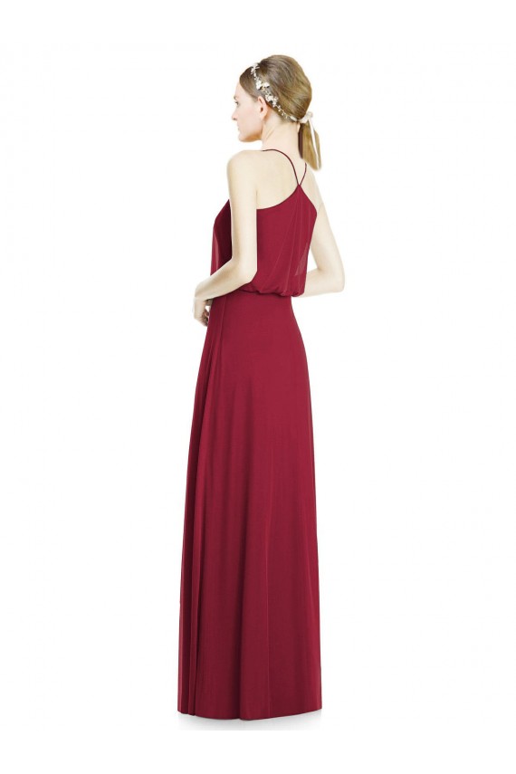 A-Line V-Neck Soft Chiffon Long Burgundy Evening Gowns / Bridesmaid Dress Sydney