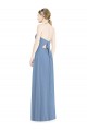 A-Line Halter Neck Chiffon Long Floor Length Dusty Blue Bridesmaid Dress Sydney
