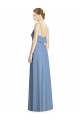 A-Line V-Neck Soft Chiffon Long Dusty Blue Bridesmaid Dresses Sydney