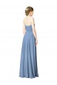 A-Line Strapless Chiffon Long Dusty Blue Wedding Party Dress Sydney