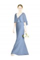 Trumpet V-Neck Soft Chiffon Long Dusty Blue Bridesmaid Dress Sydney