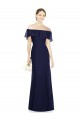 Trumpet Off the Shoulder Soft Chiffon Long Dark Navy Bridesmaid Dress Sydney