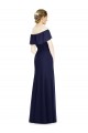 Trumpet Off the Shoulder Soft Chiffon Long Dark Navy Bridesmaid Dress Sydney