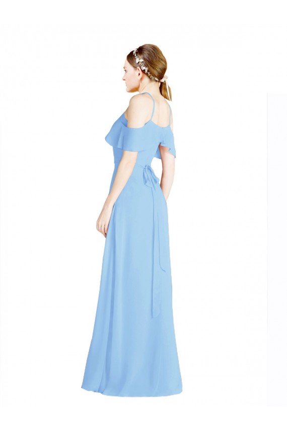 A-Line Halter Neck Soft Chiffon Long Periwinkle Formal Dress / Bridesmaid Dress Sydney