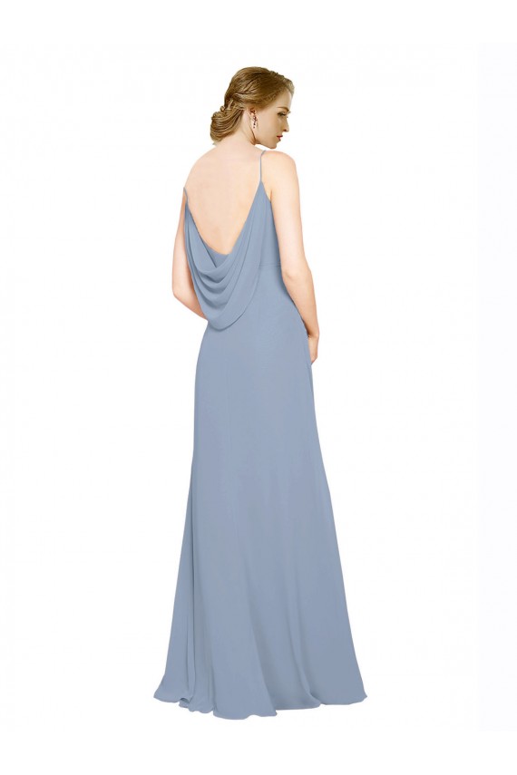 A-Line Sweetheart Chiffon Long Dusty Blue Bridesmaid Dress / Evening Dress Sydney