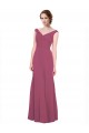 A-Line V-Neck Soft Chiffon Long Mauve Taupe Bridesmaid Dress Sydney