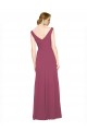 A-Line V-Neck Soft Chiffon Long Mauve Taupe Bridesmaid Dress Sydney