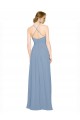 A-Line High Neck Chiffon Long Dusty Blue Bridesmaid Dress / Evening Dress Sydney