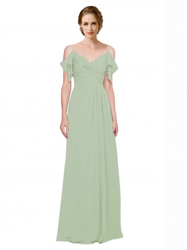 A-Line Sweetheart Lxue Chiffon Long Smoke Green Bridesmaid Dress Sydney