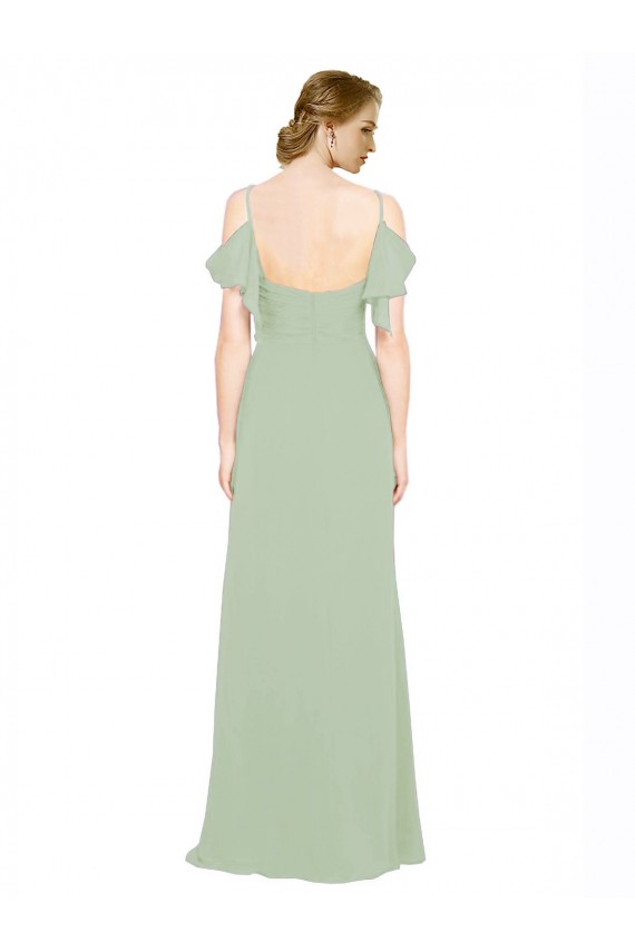 A-Line Sweetheart Lxue Chiffon Long Smoke Green Bridesmaid Dress Sydney