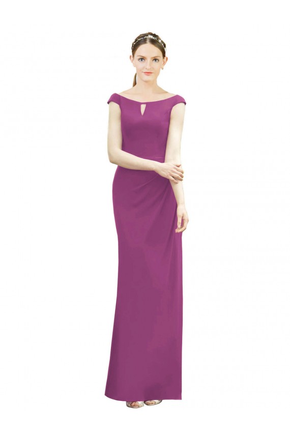 Mermaid High Neck Soft Chiffon Long Wild Berry Bridesmaid Dress Sydney