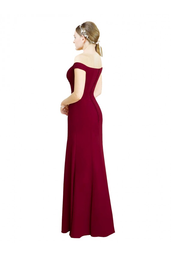 Mermaid Off the Shoulder Soft Chiffon Long Burgundy Black Tie Prom Dress / Bridesmaid Dress Sydney