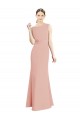 Mermaid High Neck Soft Chiffon Long Bliss Pink Bridesmaid Dress Sydney