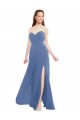 A-Line Strapless Soft Chiffon Long Windsor Blue Bridesmaid Dresses Sydney