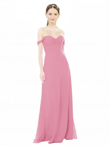 A-Line Sweetheart Soft Chiffon Long Skin Pink Formal Dress / Bridesmaid Dress Sydney