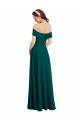 A-Line Off the Shoulder Soft Chiffon Long Hunter Bridesmaid Dress Sydney