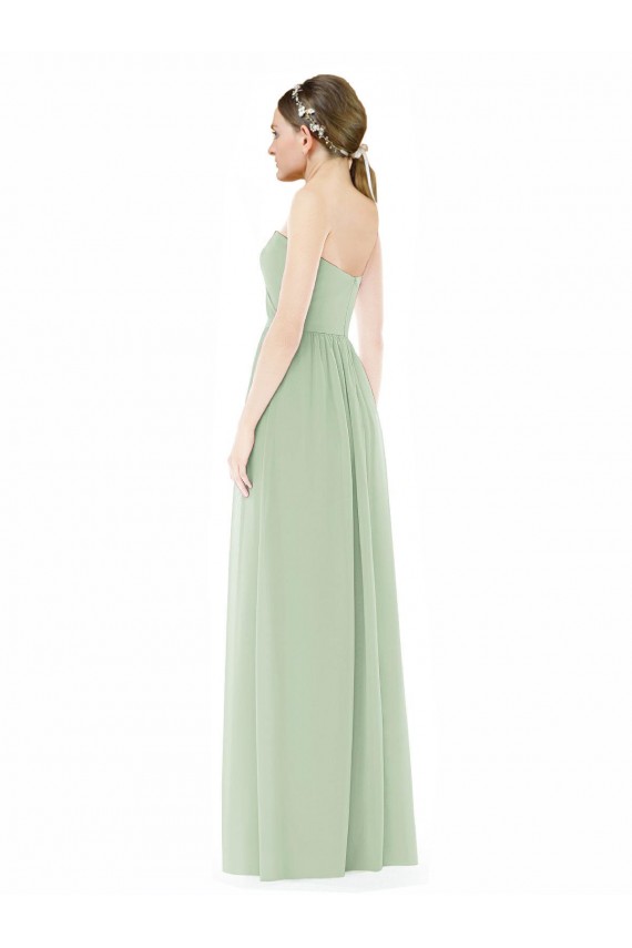 A-Line Strapless Soft Chiffon Long Sage Semi Formal Evening Dress / Bridesmaid Dress Sydney