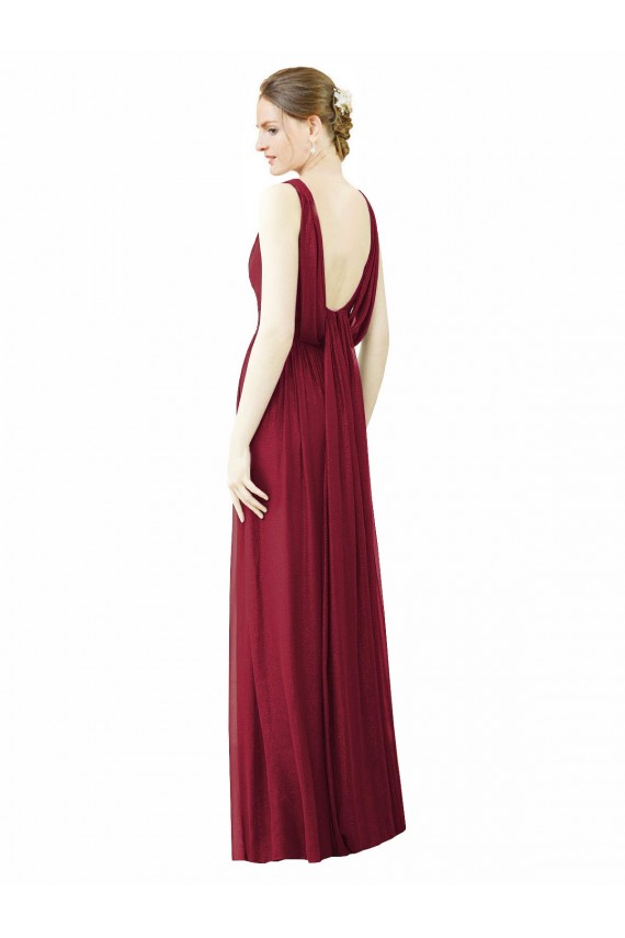 A-Line V-Neck Soft Chiffon Long Burgundy Bridesmaid Dress / Formal Dress Sydney