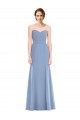 Mermaid Strapless Soft Chiffon Long Dusty Blue Bridesmaid Dress Sydney