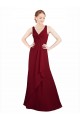 A-Line V-Neck Chiffon Long Burgundy Bridesmaid Dress / Evening Dress Sydney