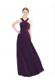 A-Line Halter Neck Soft Chiffon Long Grape Bridesmaid Dress Sydney