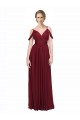 A-Line Spaghetti Straps Chiffon Long Burgundy Bridesmaid Dress / Evening Dress Sydney