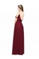 A-Line Spaghetti Straps Chiffon Long Burgundy Bridesmaid Dress / Evening Dress Sydney