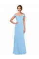 A-Line Spaghetti Straps Soft Chiffon Long Periwinkle Bridesmaid Dress Sydney