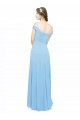 A-Line Spaghetti Straps Soft Chiffon Long Periwinkle Bridesmaid Dress Sydney