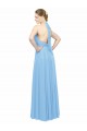 A-Line Halter Neck Soft Chiffon Long Periwinkle Bridesmaid Dress Sydney
