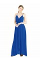 A-Line V-Neck Luxe Chiffon Long Royal Blue Bridesmaid Dress Sydney