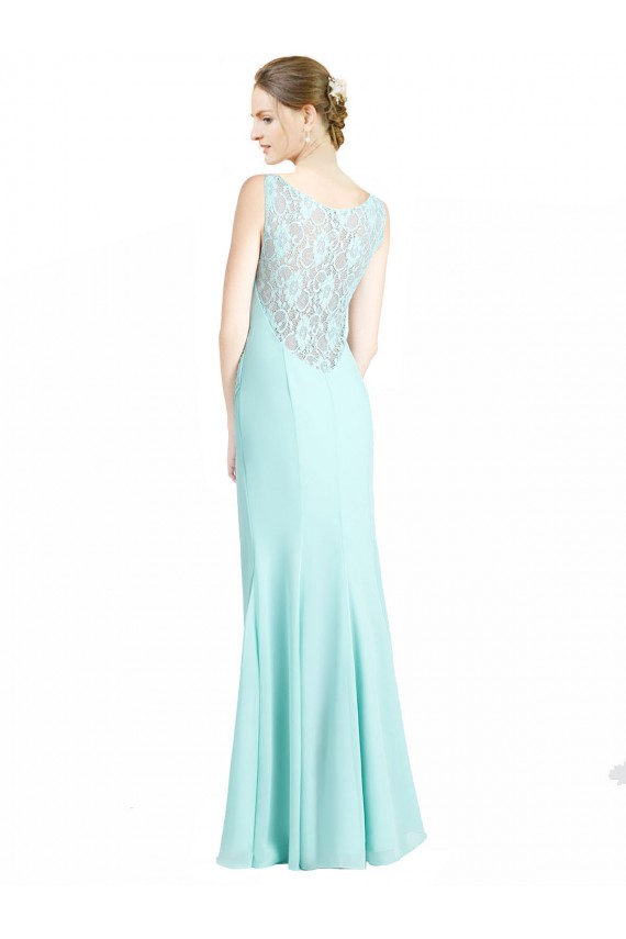 Mermaid V-Neck Soft Chiffon & Lace Long Waterfall Bridesmaid Dress Sydney
