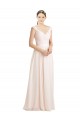 A-Line Sweetheart Soft Chiffon & Lace Long Cream Pink Bridesmaid Dress Sydney