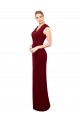 Mermaid High Neck Soft Chiffon Long Burgundy Prom Dress / Bridesmaid Dress Sydney