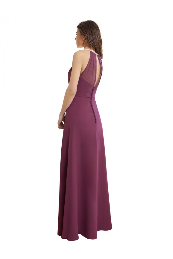 A-Line High Neck Chiffon Long Bridesmaid Dress / Evening Gowns Sydney