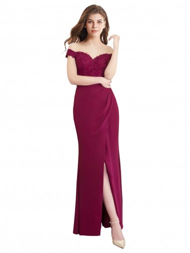 Mermaid High Neck Soft Chiffon & Lace Long Bridesmaid Dress / Formal Dress Sydney