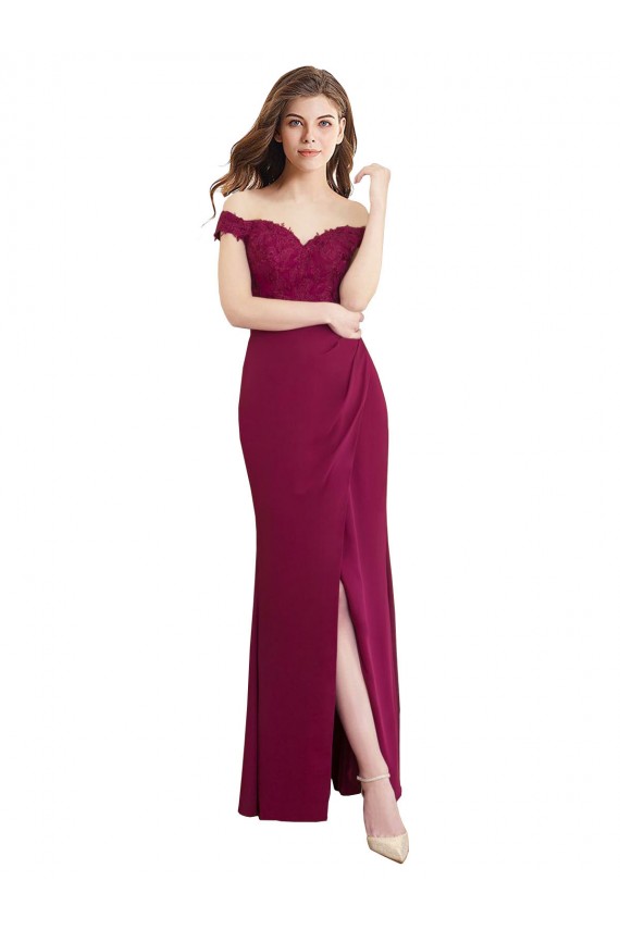 Mermaid High Neck Soft Chiffon & Lace Long Bridesmaid Dress / Formal Dress Sydney