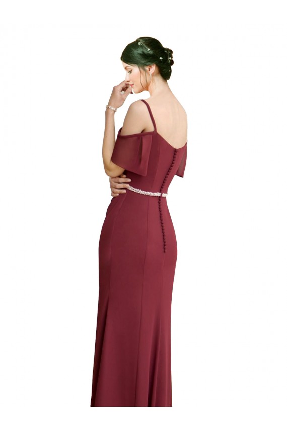 A-Line Sweetheart Soft Chiffon Long Burgundy Bridesmaid Dress Sydney