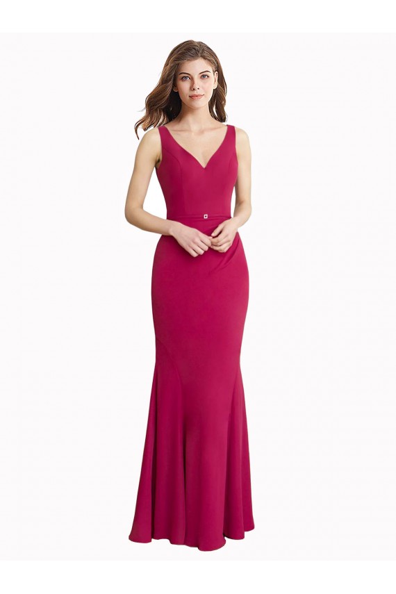 Mermaid High Neck Soft Chiffon Long Red Prom Dress / Bridesmaid Dress Sydney