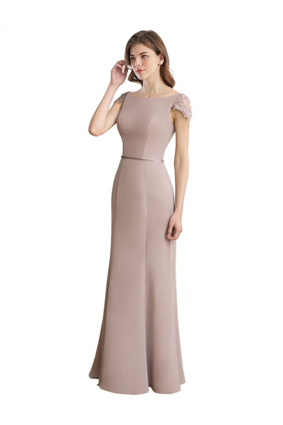 Mermaid High Neck Soft Chiffon & Lace Long Formal Dress / Bridesmaid Dress Sydney